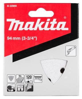 Šlifavimo lapas Makita B-22969, 120, 9.4 cm x 9.4 cm, 10 vnt.