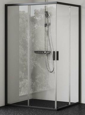 Dušo durys Ravak NBLRV2K, 90 cm x 195 cm x 90 cm, juoda sp./skaidrus