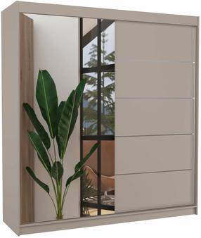 Riidekapp ADRK Oliver, kašmiir v., 58 cm x 200 cm x 215 cm, peegliga