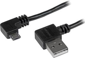 Kabelis StarTech Micro-USB - USB USB2AUB2RA1M Micro USB, USB, 1 m, melna krās.