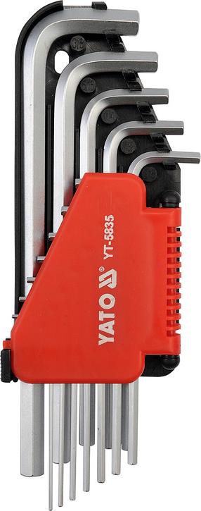 Šešiakampių raktų rinkinys Yato YT-5835, šešiakampis, 17 cm, 12 vnt.