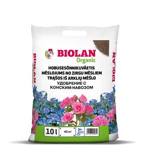 Zirgu mēslu mēslojums augiem Biolan, granulēts, 10 l
