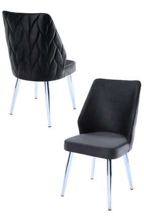 Toolide komplekt Kalune Design Pufi 107BCK1225, matt, must v./kroom v., 43 cm x 48 cm x 90 cm, 2 tk