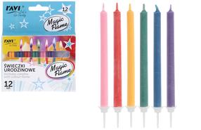 Gimtadienio žvakutė Ravi Magic Flame, įvairių spalvų, 12 vnt.