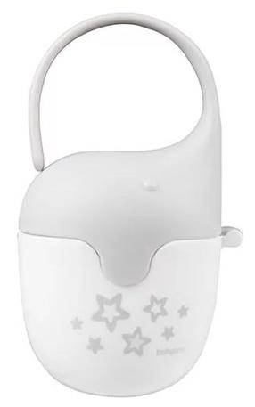Māneklīšu un zobu riņķu turētājs BabyOno Elephant, 0 mēn., balta krās./pelēka krās.