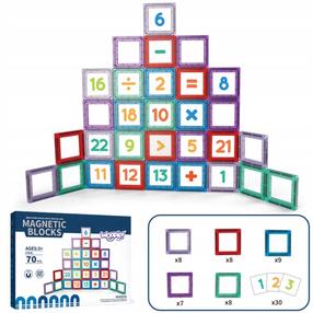 Magnetinis konstruktorius Woopie 3D Learning Numbers, 70 vnt., įvairių spalvų