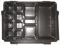 Įrankių dėžės įdėklas Makita MakPac, 38.3 cm x 28.3 cm x 7.7 cm, juoda sp.
