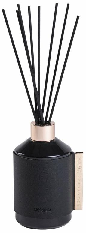 Mājas aromatizētājs, smaržu kociņi Homla Sleek Leather Amber Musk, 200 ml Melna krās.
