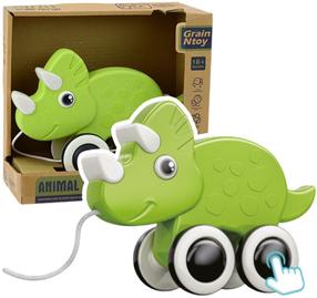 Игрушка на веревочке, динозавр Lean Toys Animal, 14 см, зеленый цв.
