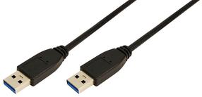 Laidas Logilink USB to USB USB 3.0 A male, USB 3.0 A male, 1 m, juoda sp.