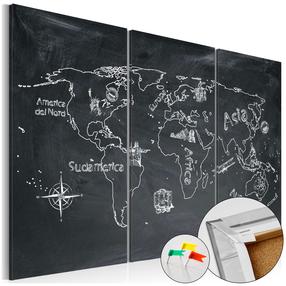 Kamštinė reprodukcija Artgeist Geography Lesson Pinnwand219, 120 cm x 80 cm