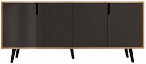 Konsoollaud Kalune Design Modern 180, antratsiit v./tamm v., 45 cm x 180 cm x 80 cm