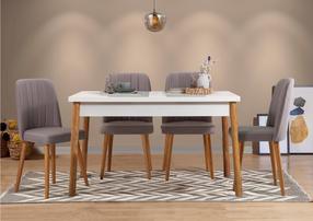 Обеденный комплект Kalune Design Costa 0701 - 1 AB, белый цв./серый цв./сосна цв.