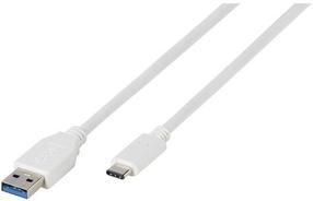 Juhe Vivanco, USB Type C/USB 3.1 Type A, 100 cm, valge v.