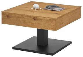 Kavos staliukas MC Akcent Ashton, ruda sp./juoda sp., 79 cm x 79 cm x 45 cm