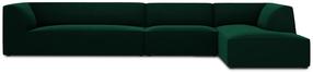 Kampinė sofa Micadoni Home Ruby 5 Seats, tamsiai žalia sp., dešininė, 366 x 180 cm x 69 cm
