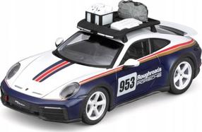 Rotaļlieta automašīna Bburago Porsche 911 Dakar 28029, 1:24, zila krās./balta krās.