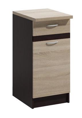 Apatinė virtuvinė spintelė, ruda/juoda, 40 cm x 44.5 cm x 82 cm