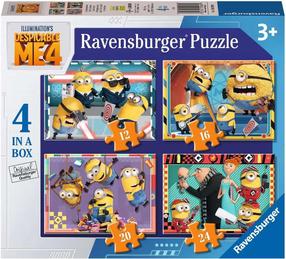Puzle 4in1 Ravensburger Despicable Me Minions, 14 cm x 19 cm, 72 gab., daudzkrāsaina
