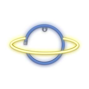 Dekoracija "Planeta" Force Lighting Saturn su LED apšvietimu, mėlyna sp./geltona sp.