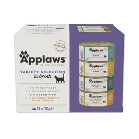 Applaws märg kassitoit, kala/kana, 12 tk x 70 g