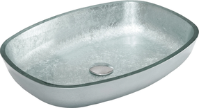 Vonios praustuvas Mexen Araks 24155411, stiklas, 54 cm x 39 cm x 11 cm, sidabro sp.