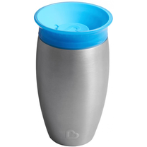Vaikiškas puodelis Munchkin Sippy Cup, 296 ml, 1 m., nerūdijantysis plienas, mėlyna sp./sidabro sp.