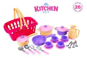 Rotaļu virtuves piederumi Lean Toys Kitchen Accessories Basket, daudzkrāsaina