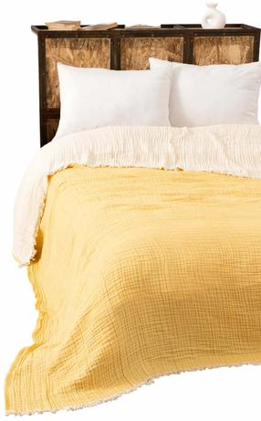 Lovatiesė Mijolnir Muslin 194DCH2212, geltona sp., 230 cm x 250 cm