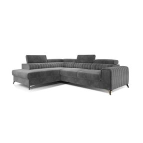 Kampinė sofa Laurence Paros 06, tamsiai pilka sp., kairinė, 205 x 278 cm x 92 cm