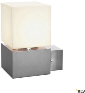 Āra sienas lampa SLV Square, 20W, E27, IP44, sudraba krās., 13 cm x 22.5 cm
