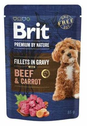 Влажный корм для собак Brit Premium By Nature Fillets In Gravy, говядина/морковь, 0.085 кг
