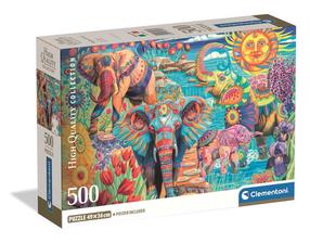 Puzle Clementoni Elephants Carnival 35578, 36 cm x 49 cm, 500 gab., daudzkrāsaina