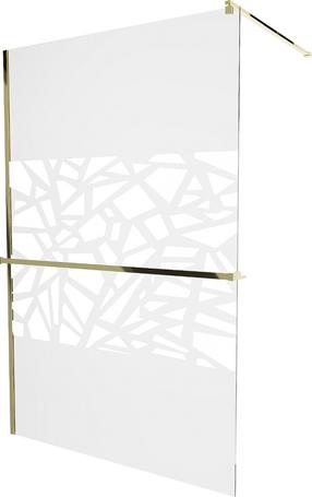 Dušo sienelė Mexen Kioto+ Walk-In, 110 cm x 200 cm, aukso sp./grūdintas