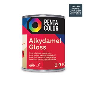 Emaliniai dažai, universalūs Pentacolor Alkydamel, blizgus, 0.9 kg, tamsiai pilka sp.