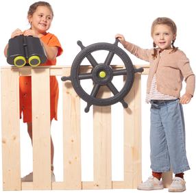 Vaikų žaidimų aikštelės priedas, kapitono vairas 4IQ Pirate Steering Wheel, 54 cm x 54 cm x 8 cm, antracito sp.