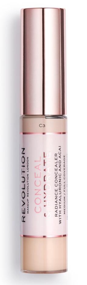 Peitekreem Makeup Revolution London Conceal & Hydrate, hele pruun v., c3, 13 ml