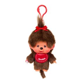 Брелок для ключей Monchhichi Big Head, 10 см, коричневый цв./красный цв.