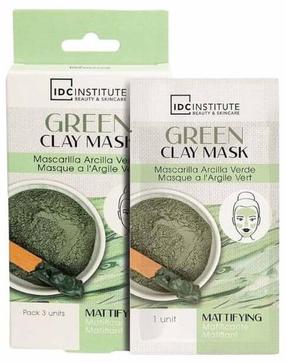 Veido kaukė IDC Institute Green Clay, 24 g, 3 vnt.