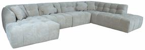 Modulinė sofa Home4you Forte U-Shape, smėlio sp., dešininė, 242 x 374 cm x 76 cm
