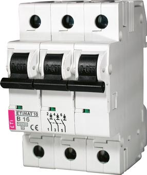 Automatinis jungiklis ETI ETIMAT10, 3P, C, 10kA, 13 A