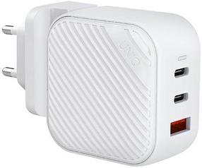 Telefoni laadija Uniq Verge Pro, USB/2 x USB-C, valge v., 66 W