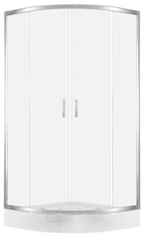 Душевая кабина Showerstyle Privia, полукруглая, 80 см x 80 см x 201 см, белый цв./хромовый цв./закаленный