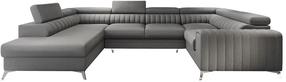 Kampinė sofa Louis Flores 5, tamsiai pilka sp., kairinė, 202 x 347 cm x 92 cm