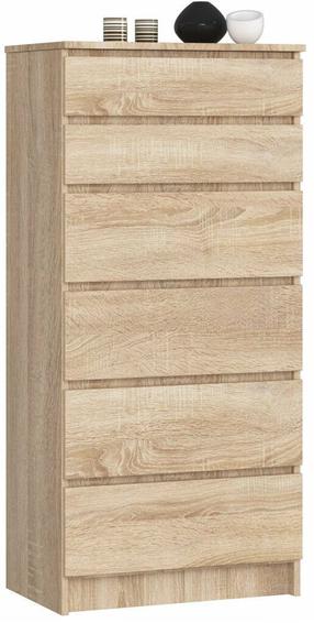 Komoda Akord Furniture Factory K60 KOMMK606SZSONPK, sonoma ąžuolo sp., 130 cm x 40 cm x 60 cm