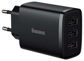 Зарядное устройство для телефона Baseus CCXJ020101, 3 x USB, черный цв., 17 Вт