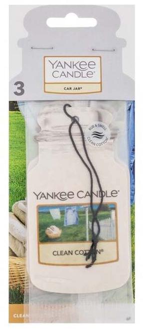Auto õhuvärskendaja Yankee Candle Clean Cotton, 12 g, 3 tk