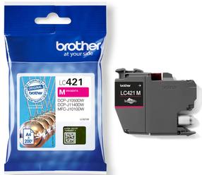 Tinte Brother LC-421M, fuksīna (magenta) krās.
