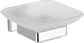 Sienas ziepju trauks Fala Quad Chrome, caurspīdīga krās./hroma krās., 10 cm x 10 cm