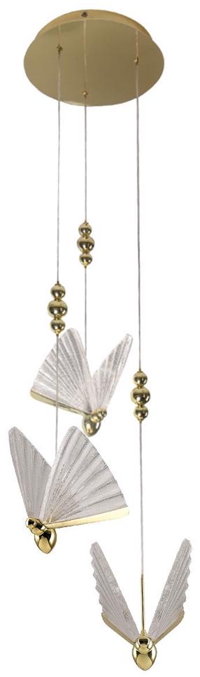 Šviestuvas kabinamas Light Prestige Mariposa 3 LP-1715/3P, LED, 3000 - 6000 °K, 3 x 24 W, skaidri sp. / aukso sp.